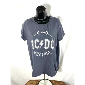 ACDC High Voltage Graphic Tee Gray Womens unisex L